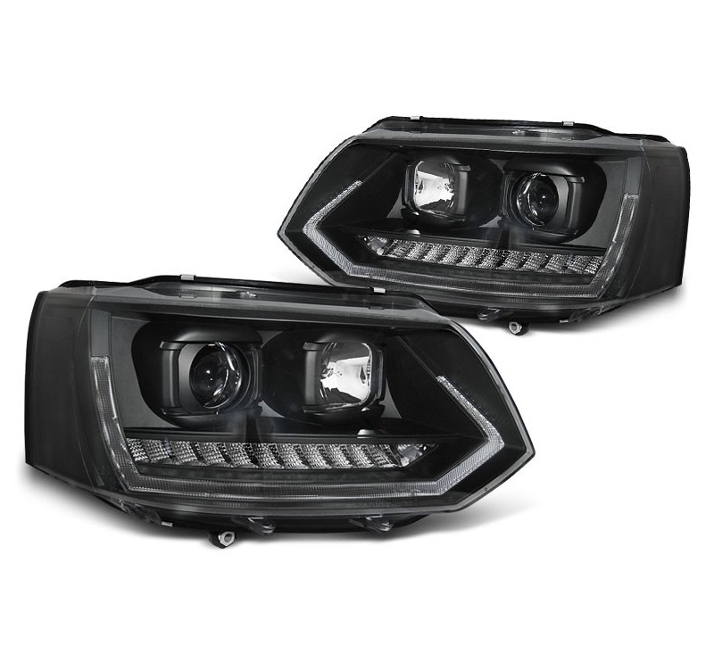 Headlights VW T6 Multivan/Transporter Dynamic Tube Black