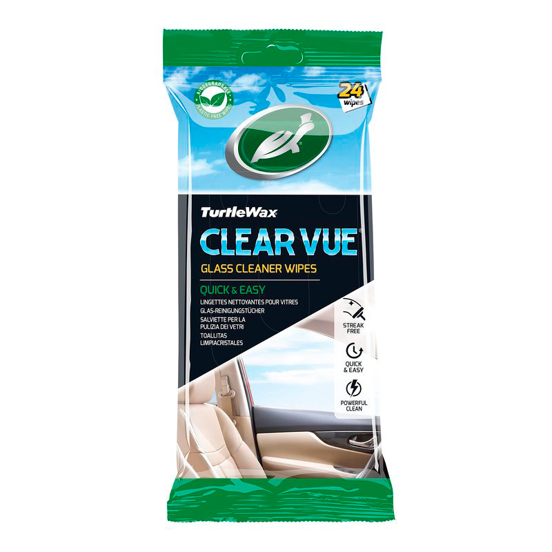 Turtle Wax 54098 Clear Vue Glass Cleaner Wipes 24 Pack
