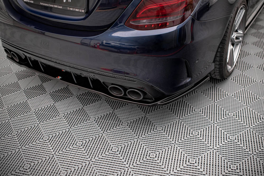 Diffuser passend voor Mercedes C43 AMG W205 Facelift Maxton Glans Zwart