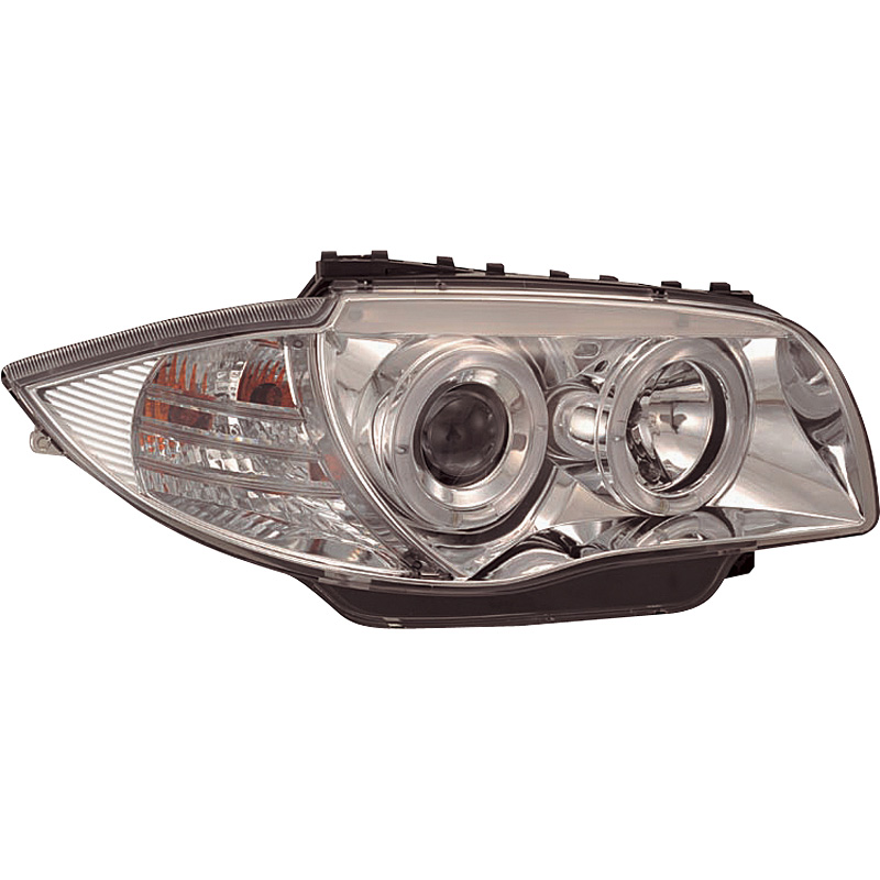 Set Headlights  BMW 1-Series E81/E87 2004-2011 - Chrome - incl. Halos