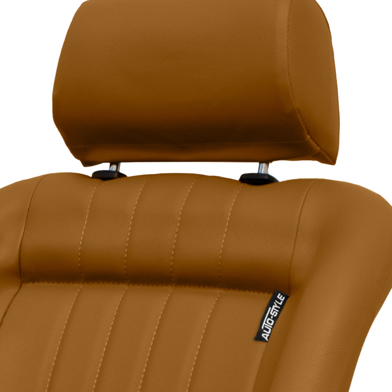 Sport seat 'Classic' - Beige Synthetic leather - Non-reclinable back-rest + Head-rest - incl. slides