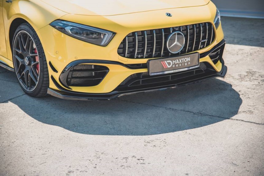 Voorspoiler passend voor Mercedes-AMG A45 S W177 Maxton Design glans zwart