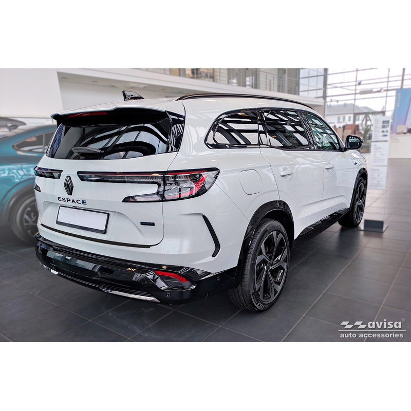 Matt Black Stainless Steel Rear bumper protector  Renault Espace VI E-Tech Hybrid 2023- 'Ribs'