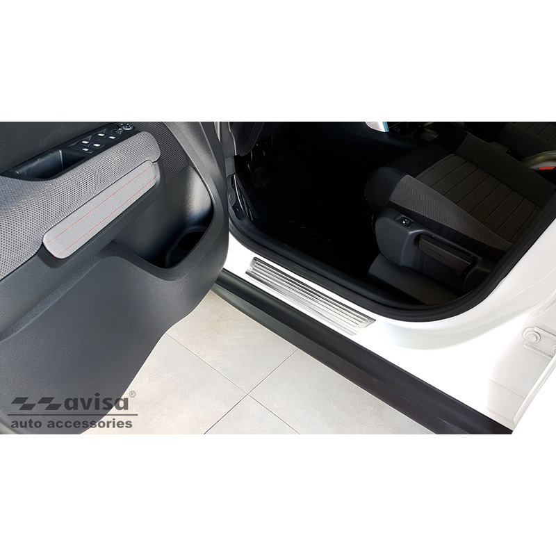 Inox door sill protectors  Citroën C3 Aircross II 2017- 'Lines' - 4-pieces