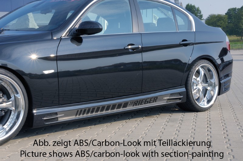 Sideskirts passend voor BMW E90 ABS Carbon-look Rieger