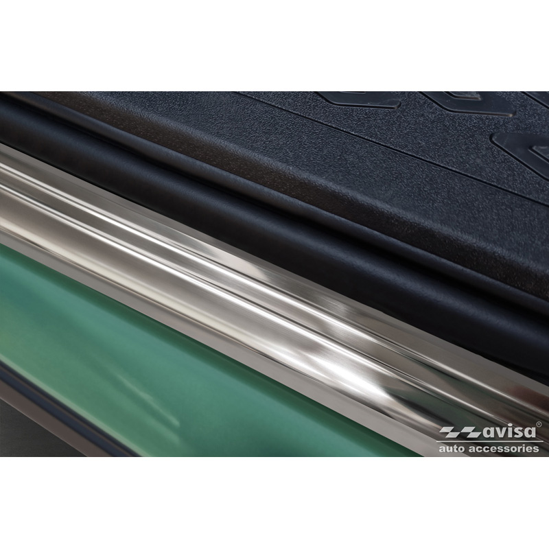 Inox door sill protectors  Volkswagen ID.Buzz 2022- - 'Lines' - 2-pieces