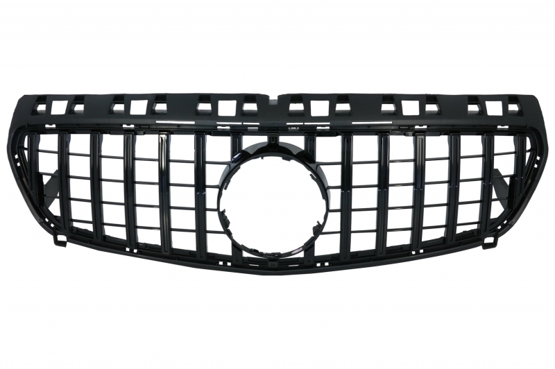 Grill passend voor Mercedes A-Klasse W176 12-15 Zwart Glans
