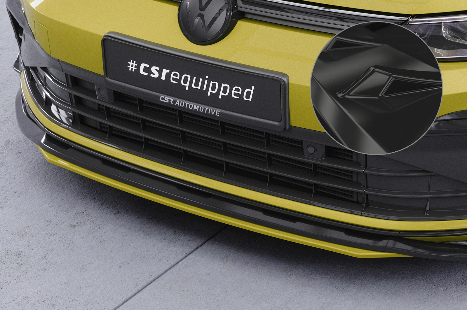Voorspoiler passend voor VW Golf 8 glans zwart