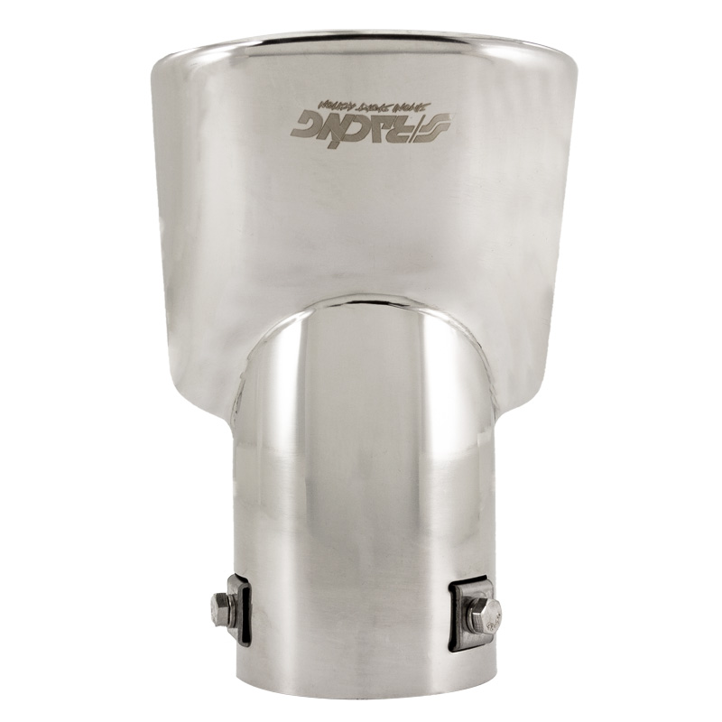 Simoni Racing Exhaust Tip Oval Inox - 116x86xL180mm - Installation 46->74mm
