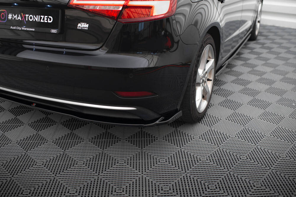 Diffuser passend voor Audi A3 8V Sportback FL 16-20 Maxton Glans Zwart