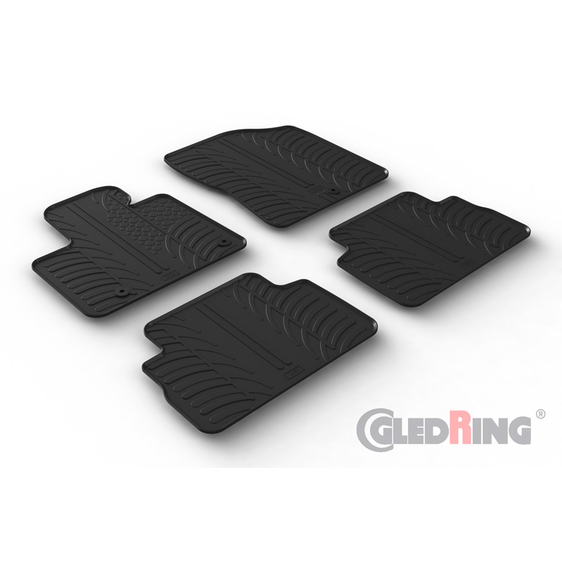 Rubber car mats set  Hyundai Santa Fé IV (TM) Hybrid/PHEV 2020- (T profile 4-pieces)