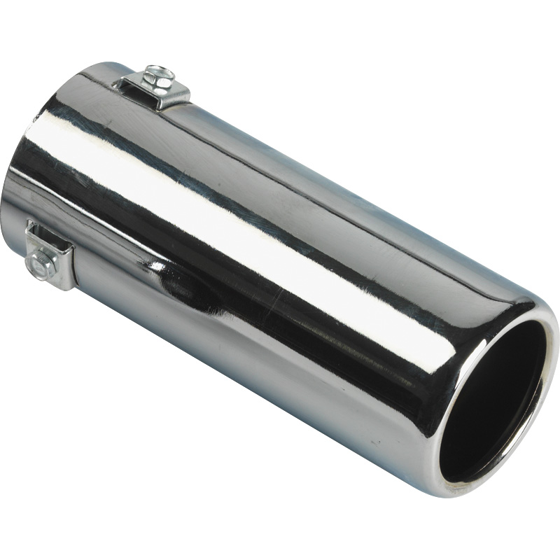 Exhaust finisher Steel/Chrome - round 70mm - length 170mm - 35-57mm connection