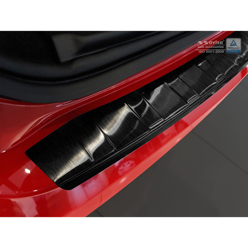 Black Stainless Steel Rear bumper protector  Jaguar E-Pace 2017-2020 & FL 2020- 'Ribs'