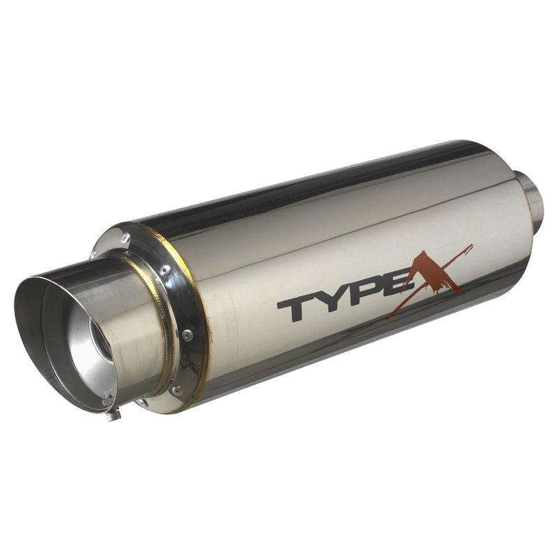 Universal sport exhaust Type X Racing 'DualSound' - Ø140mm - Angle Tip