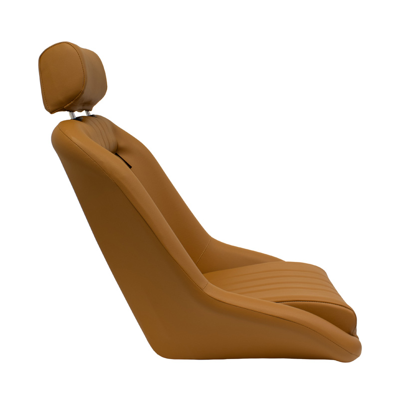 Sport seat 'Classic' - Beige Synthetic leather - Non-reclinable back-rest + Head-rest - incl. slides