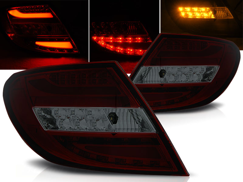 Tail Lights Mercedes-Benz C-Class W204 Lim. with Tube and LED Red/Smoke
