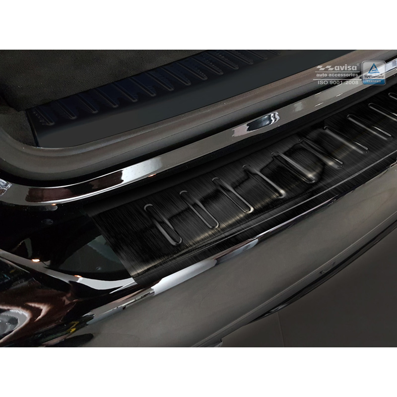 Black Stainless Steel Rear bumper protector  Mercedes C-Class W205 Kombi 2014-2021 'Ribs'