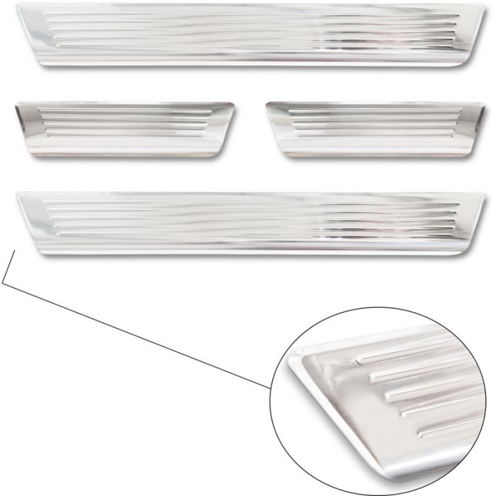 Inox door sill protectors  Dacia Sandero III 2020- incl. Stepway 'Lines' - 4-pieces