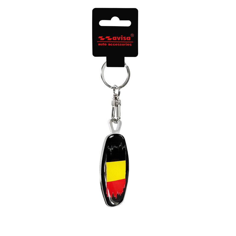 Stainless steel key chain - Emblem/ Flag Star of David+BE