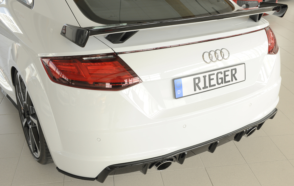 Diffuser passend voor Audi TT 8J-FV 8S 14-22 Rieger Glans Zwart
