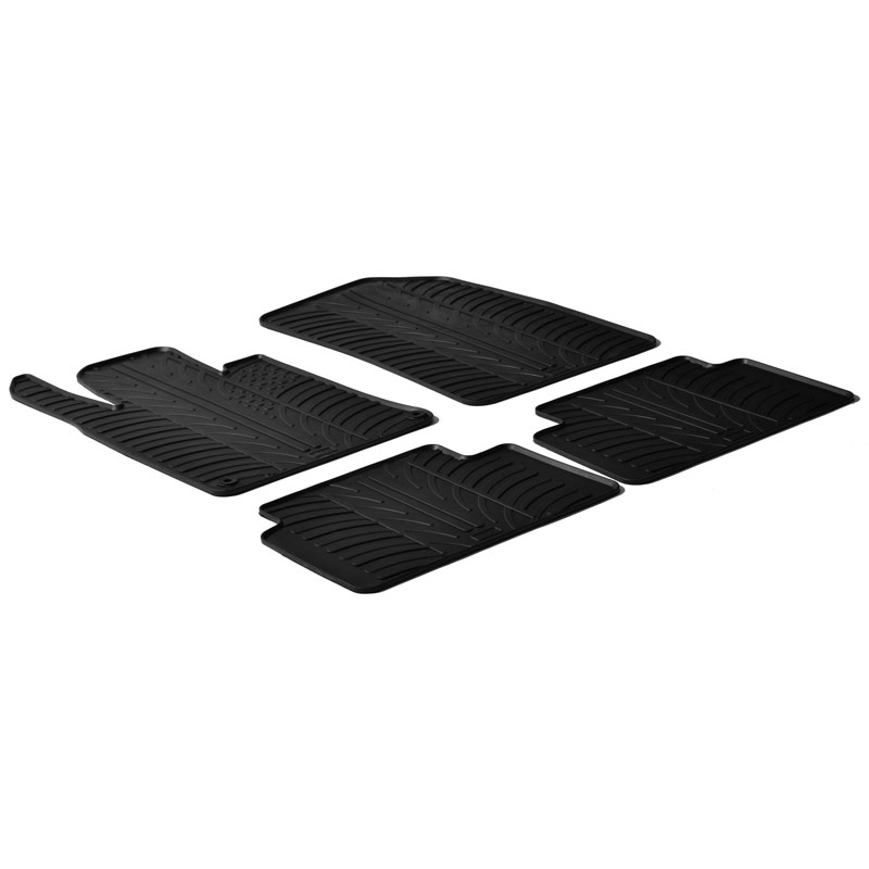 Rubber car mats set  Peugeot 508 2011-2018 (T profile 4-pieces + mounting clips)