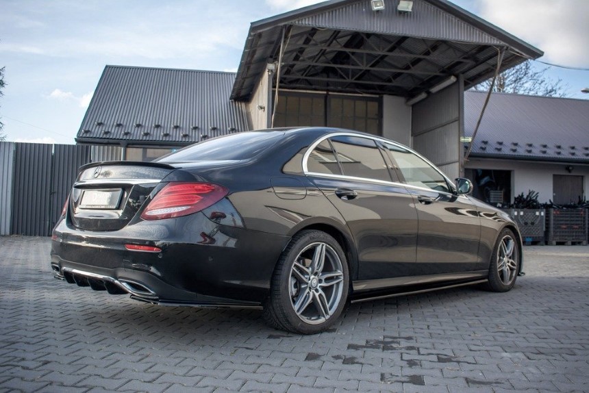 Zijskirts passend voor Mercedes E43 AMG/AMG-Line W213 Maxton Design glans zwart
