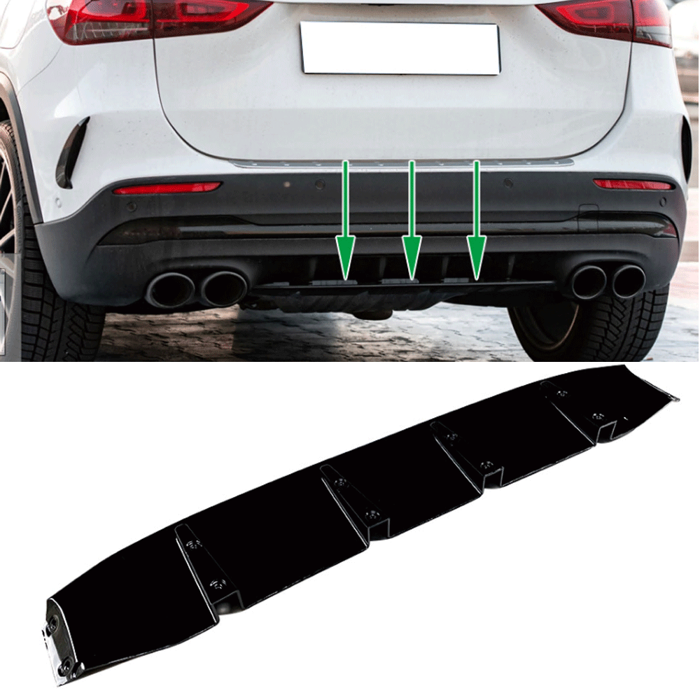 Diffuser passend voor Mercedes GLA 45 AMG H247 Glans Zwart