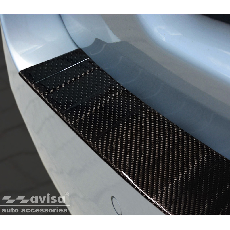 Real 3D Carbon Rear bumper protector  BMW 5-Series F11 Touring 2010-2016 'Ribs'