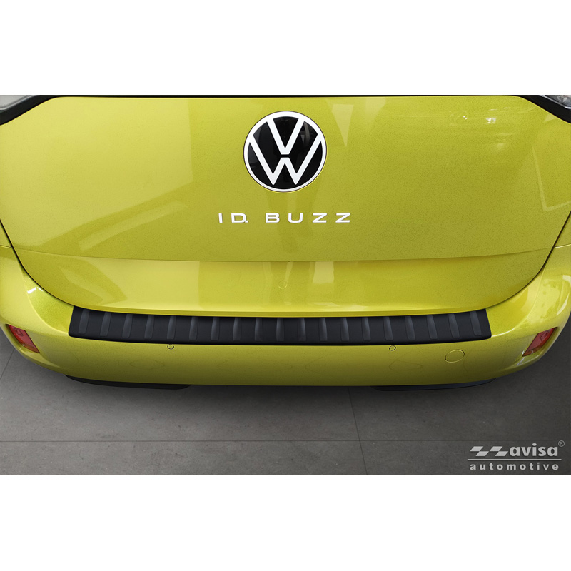 Avisa Matt Black Stainless Steel Rear bumper protector  Volkswagen ID.Buzz + Cargo 2022- 'Ribs'