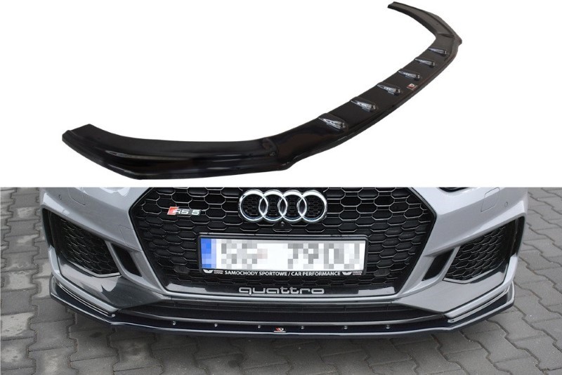 Voorspoiler passend voor Audi RS5 F5 Coupe / Sportback V.1 Glanzend Zwart