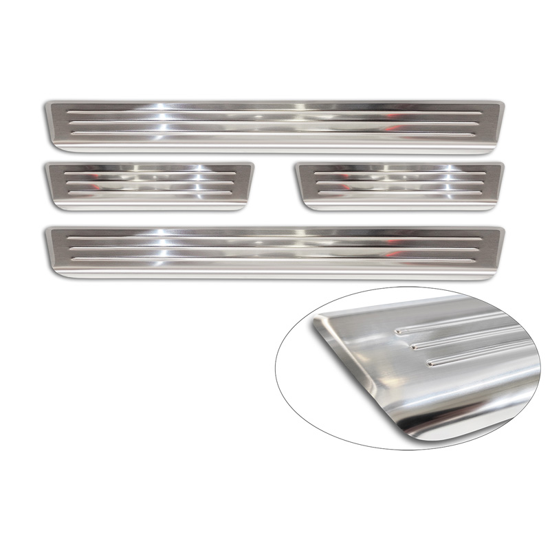 Stainless Steel Door sill protectors  Opel Mokka II 2020- 'Lines' - 4-pieces