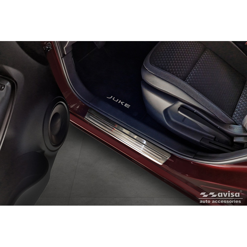 Stainless Steel Door sill protectors  Nissan Juke II (F16) 2019- 'Lines' - 4-pieces