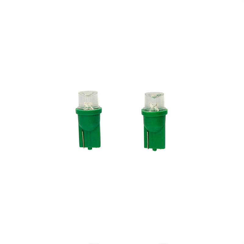 T-8 LED Bulbs 12V Green Wide-Angle, set of 2 pieces