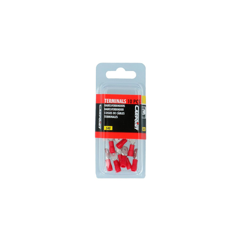 Carpoint Male Push-On Terminals 540 Red Blister 10-pieces