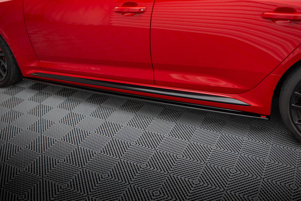 Zijskirts passend voor Audi RS4 B9 Maxton Glans Zwart