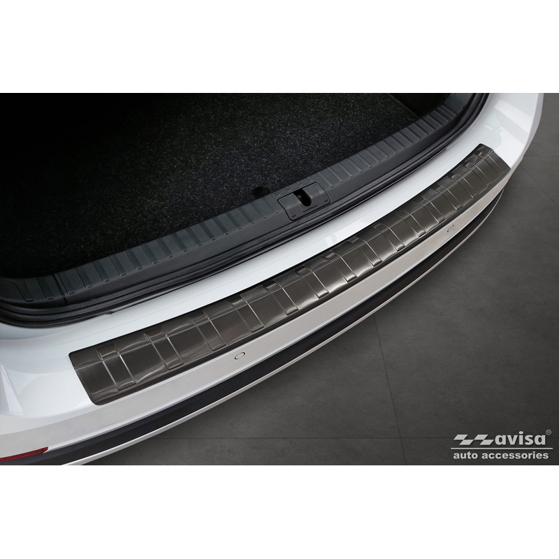 Black Stainless Steel Rear bumper protector  Skoda Octavia Scout (NX5) 2020- 'Ribs'