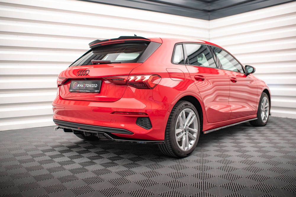 Spoiler passend voor Audi A3 8Y Sportback Maxton Glans Zwart