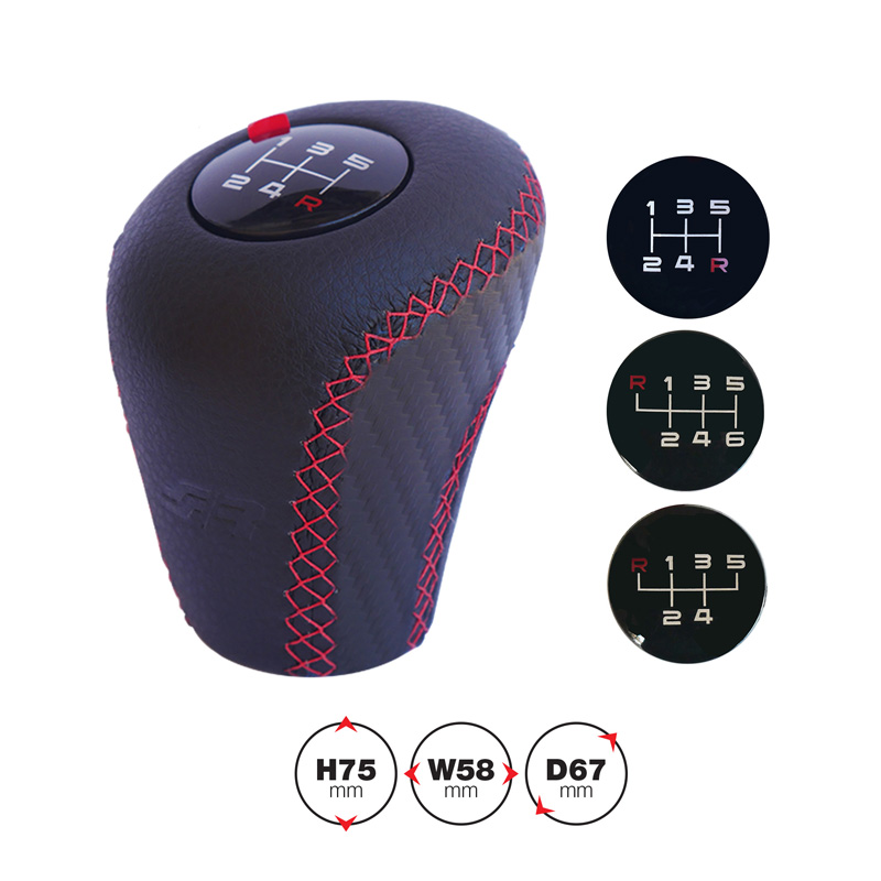 Simoni Racing Gear Knob Slick - Black/Red incl. 3 Shift Patterns