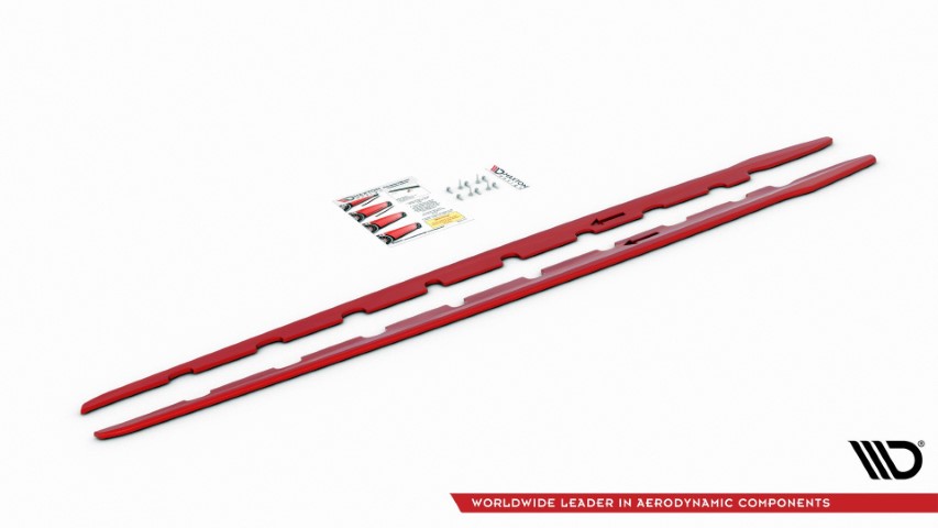 Zijskirts passend voor BMW 1 Serie F40 M-Pack/ M135i Glans Rood V2