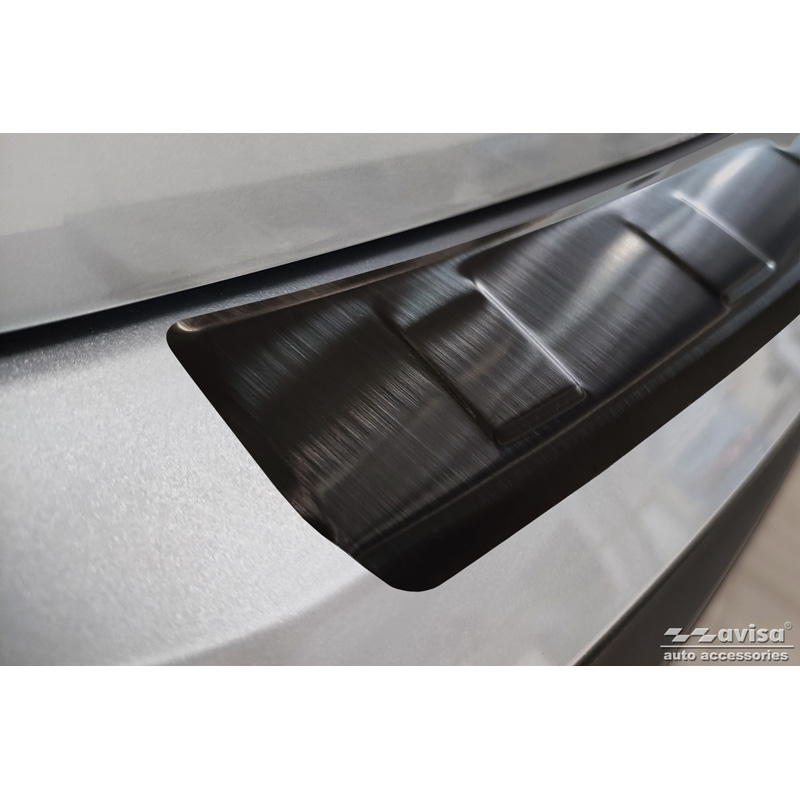 Black Stainless Steel Rear bumper protector  Skoda Enyaq iV 2020- excl. Coupe 'Ribs'