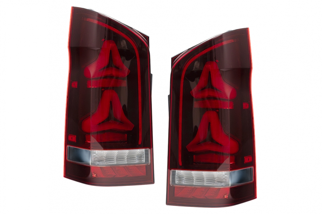 Full LED Taillights Smoke suitable for Mercedes V-Class W447 (2014-2019) Single Rear Door with Dynamic Sequential Turning Lights