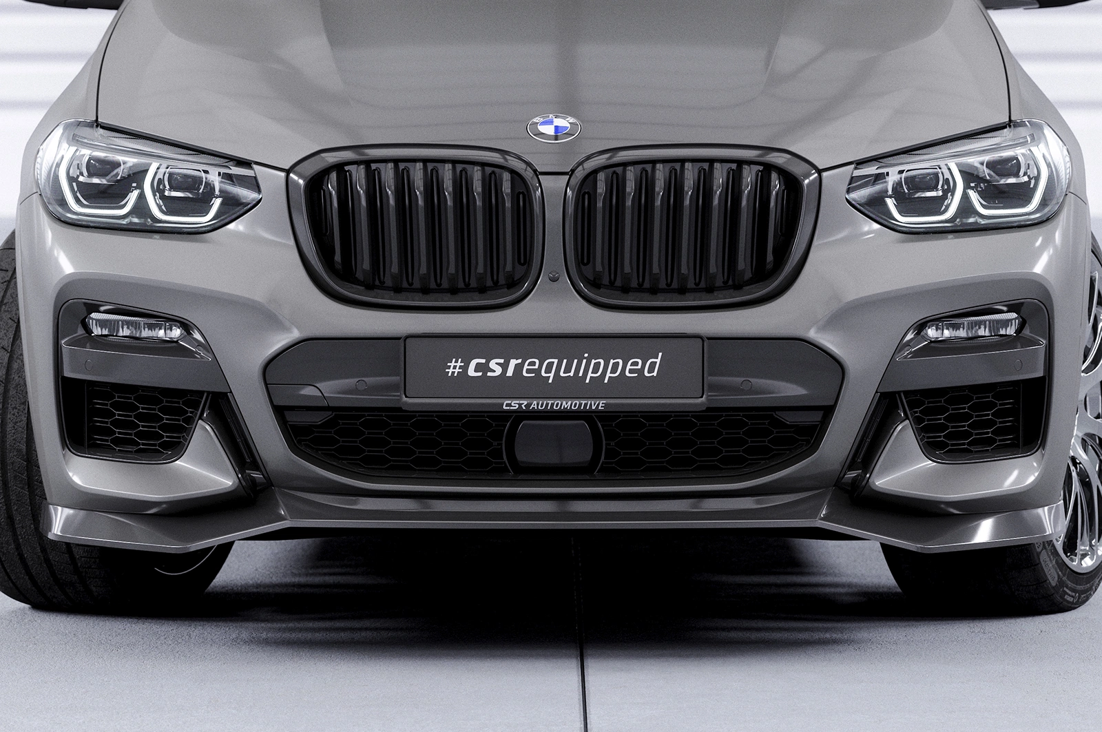 Voorspoiler passend voor BMW X3 G01 / X4 G02 M-Pakket 2017-2021 Glans Zwart CSR