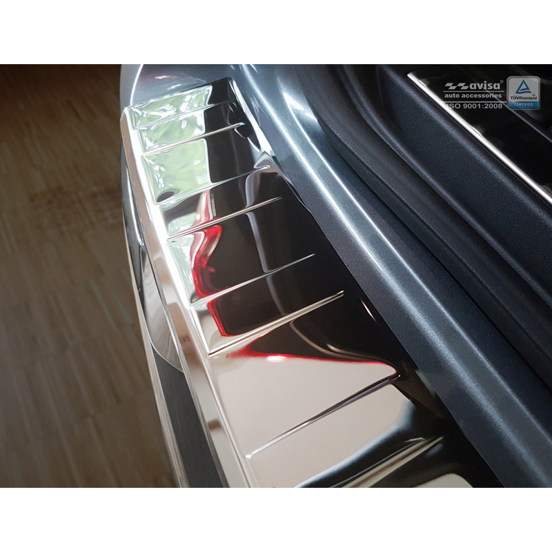 Chrome Stainless Steel Rear bumper protector  Volvo XC60 II 2017-2021 & FL 2021- incl. R-Design 'Ribs'
