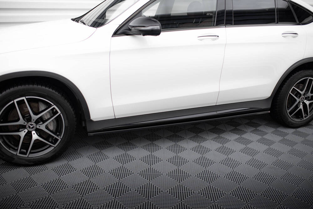 Zijskirts passend voor Mercedes GLC AMG Pakket X253 Maxton Glans Zwart