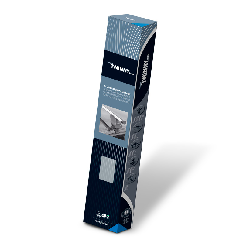 Roof bar set Twinny Load Aluminum A02 semi-fit (for cars without roof rail)