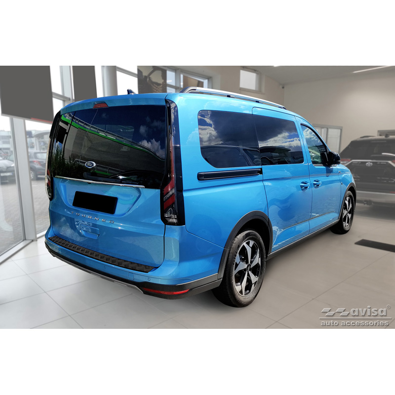 Matt Black Aluminum Rear bumper protector  Ford Tourneo Connect III 2022- 'Riffled Plate'