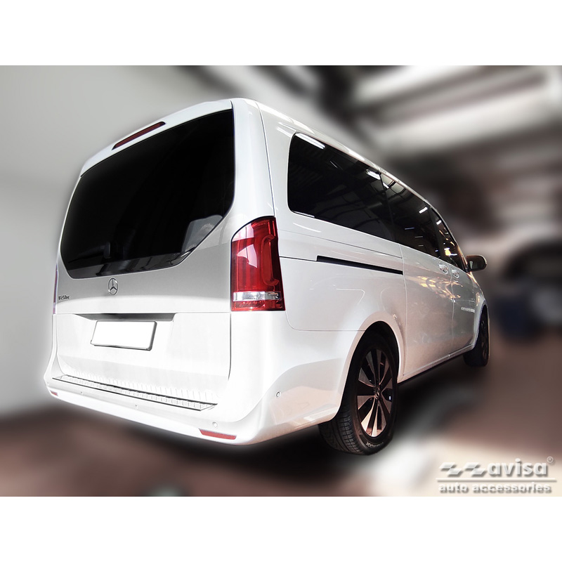 Chrome Stainless Steel Rear bumper protector  Mercedes Vito / V-Class 2014-2019 & Facelift 2019- 'Ribs' 'XL'