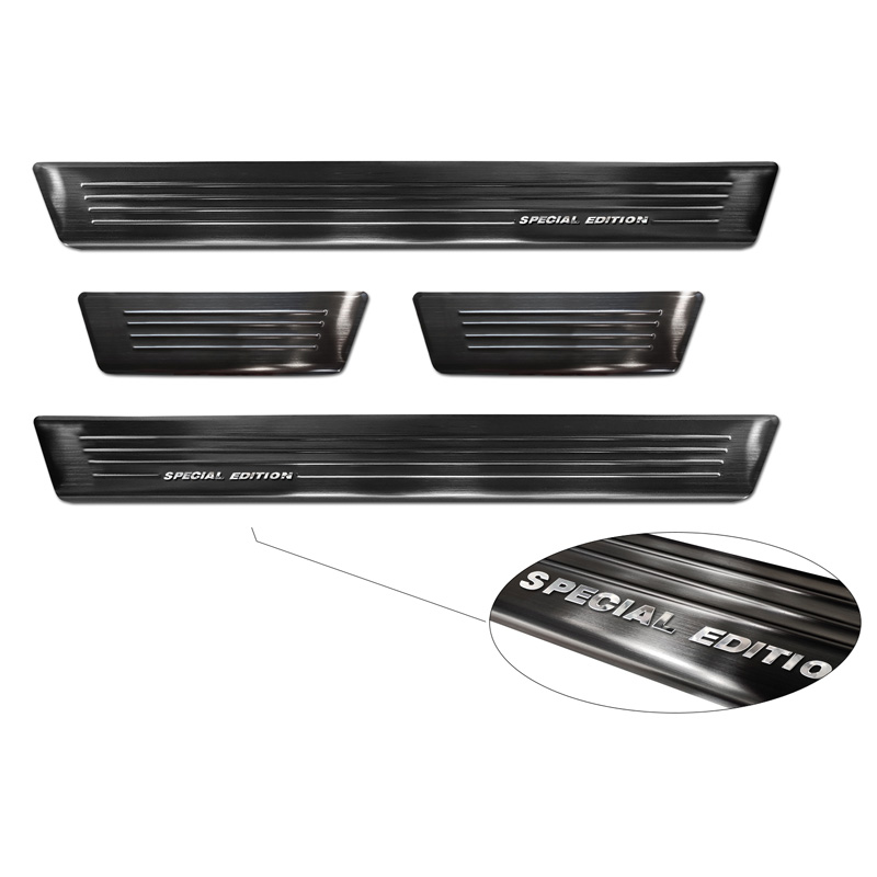 Black Stainless Steel Door sill protectors  Audi Q2 Facelift 2020- 'Special Edition' - 4-pieces