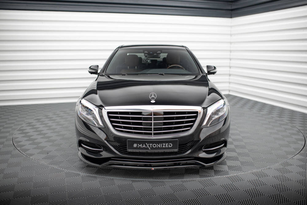 Voorspoiler passend voor Mercedes S klasse W222 Maxton Glans Zwart