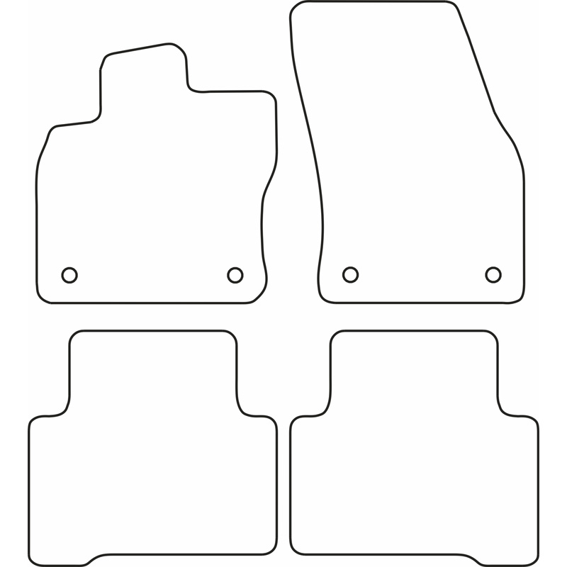 Set velour car mats  Volkswagen Touran 2015- (5-Persons)
